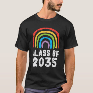 Rainbow Class Of 2035 Grow With Me For Boys Girls T-Shirt