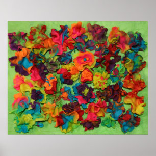 Rainbow Clay Flowers Poster