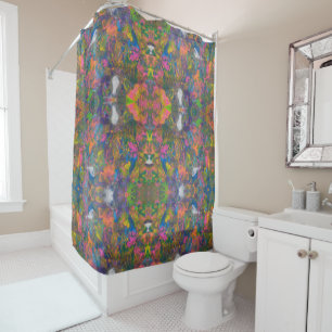 Rainbow Clay Mesh Shower Curtain