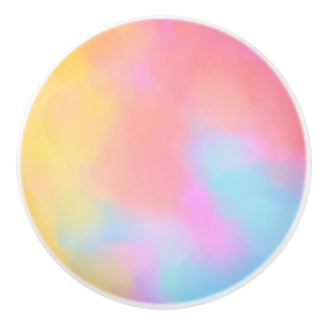 rainbow cloud ceramic knob (Front)