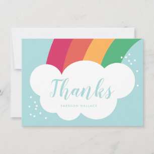 Rainbow cloud children's flat thank you note card