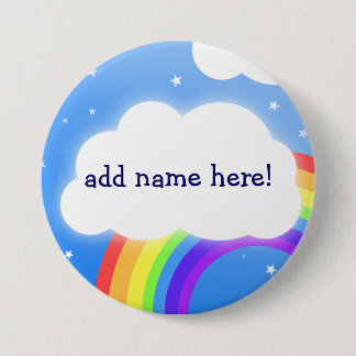 Rainbow cloud custom name  - button badge