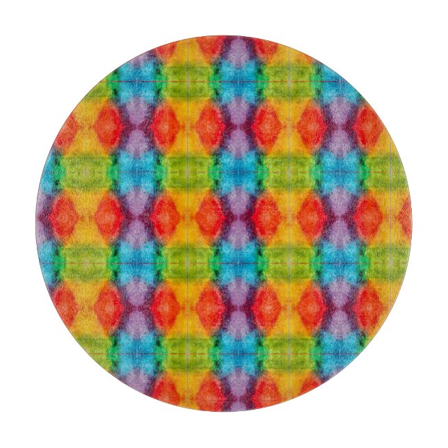 Rainbow Cloud Watercolor Art Cutting Board (Front)