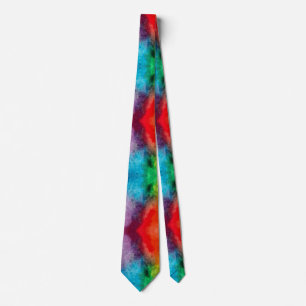 Rainbow Cloud Watercolor Art Tie