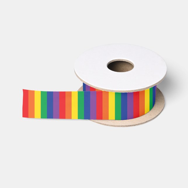 Rainbow & Clouds Cute 1st Birthday Party Satin Ribbon (Spool)