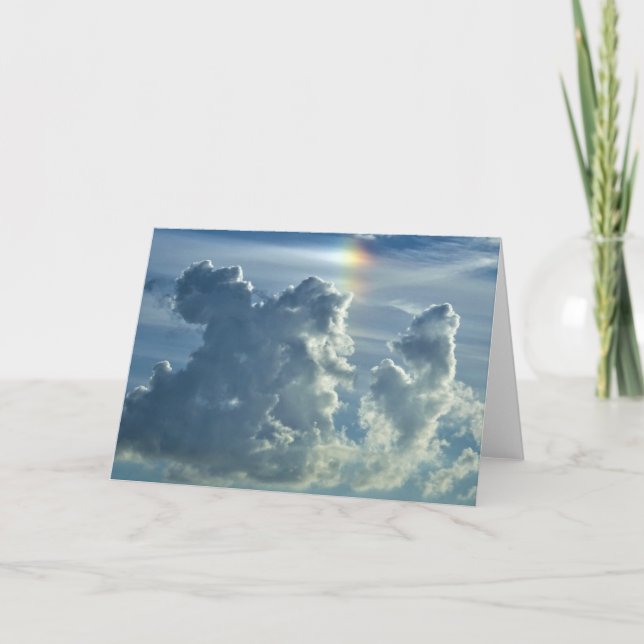 Rainbow Clouds Folded Greetings Card (Front)
