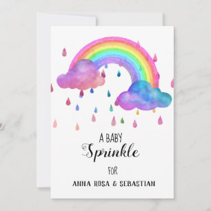 *~* Rainbow Clouds Rain Drops Sprinkle Invitation