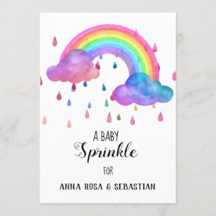 *~* Rainbow Clouds Rain Drops Sprinkle Invitation