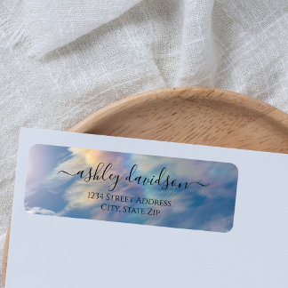 Rainbow Clouds Return Address label