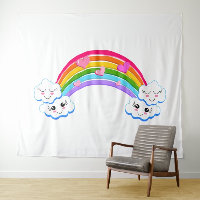 Rainbow Clouds Tapestry (In Situ (Horizontal))
