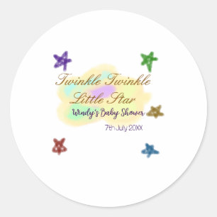 Rainbow clouds twinkle Twinkle Little Star baby Classic Round Sticker