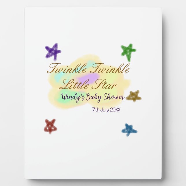 Rainbow clouds twinkle Twinkle Little Star baby Plaque (Front)