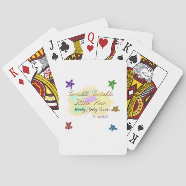 Rainbow clouds twinkle Twinkle Little Star baby Playing Cards (Back)