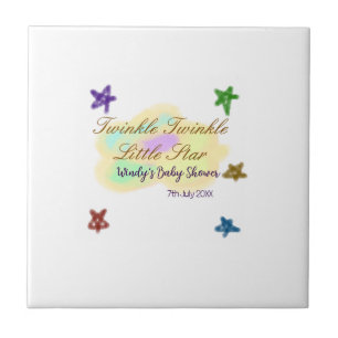 Rainbow clouds twinkle Twinkle Little Star baby Tile