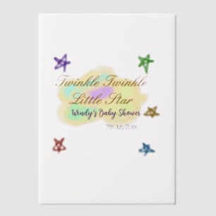 Rainbow clouds twinkle Twinkle Little Star baby Vellum Invitations