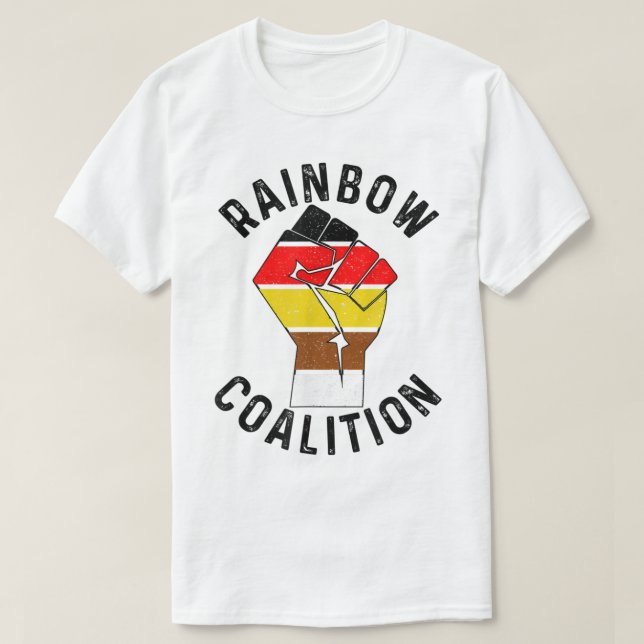 Rainbow Coalition Fred Hampton  Chicago Politics  T-Shirt (Design Front)