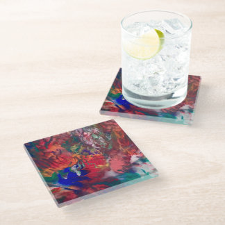 Rainbow Coaster Boho Colourful Glass Drink Coaster