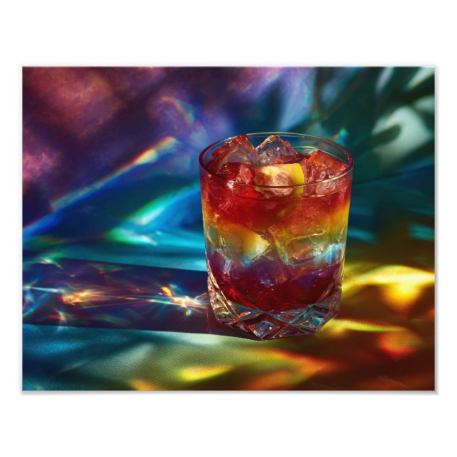 Rainbow Cocktail Prism Light Tropical Fantasy Photo Print (Front)