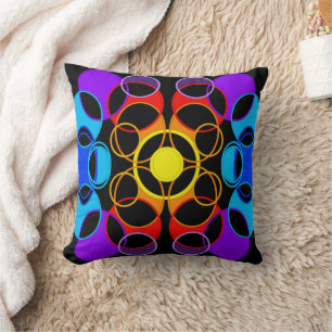 Rainbow color circles design cushion