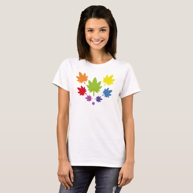 Rainbow color leaf vector plant. T-Shirt (Front Full)