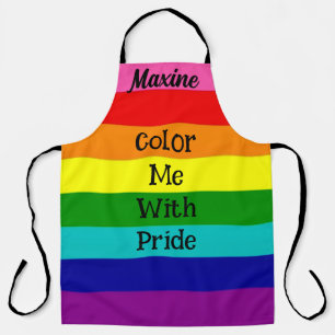Rainbow color me with pride Personalize   Apron