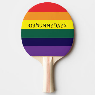 rainbow color ping pong paddle