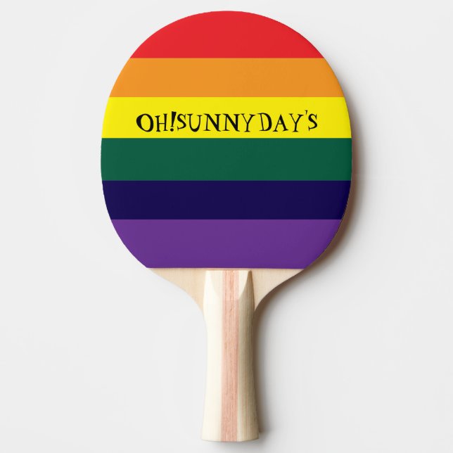 rainbow color ping pong paddle (Front)