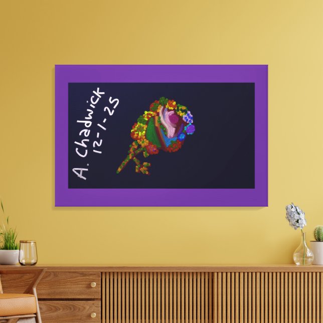 Rainbow Colored Floral Canvas Print (Insitu(LivingRoom))