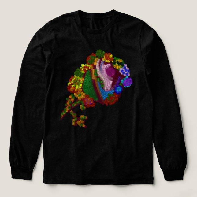Rainbow Colored Floral Tri-Blend Shirt (Design Front)