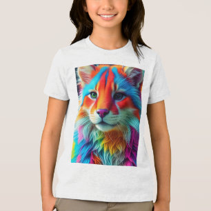 Rainbow Colored Furry Cat-68587 Tri-Blend Shirt