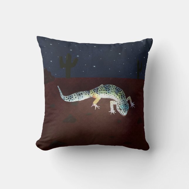 Rainbow colored gecko cushion (Front)