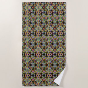 Rainbow Colored String Rope Pattern Art Beach Towel