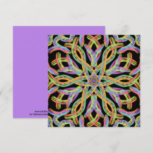 Rainbow Colored String Rope Pattern Art Card