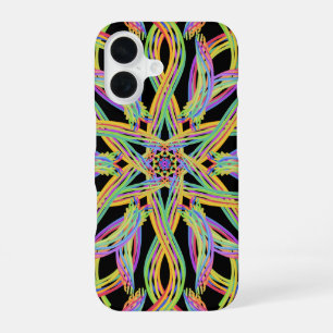 Rainbow Colored String Rope Pattern Art iPhone 16 Case
