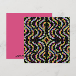 Rainbow Colored String Rope Repeating Pattern Art Card