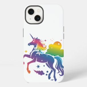 Rainbow colored unicorn design iPhone 13 case