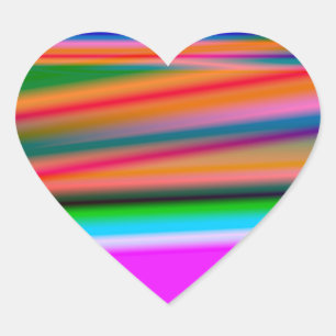 RAINBOW COLORFUL ABSTRACT TEXTURE HEART STICKER