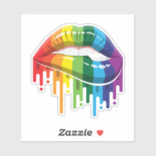 Rainbow Colorful  Lips Flag
