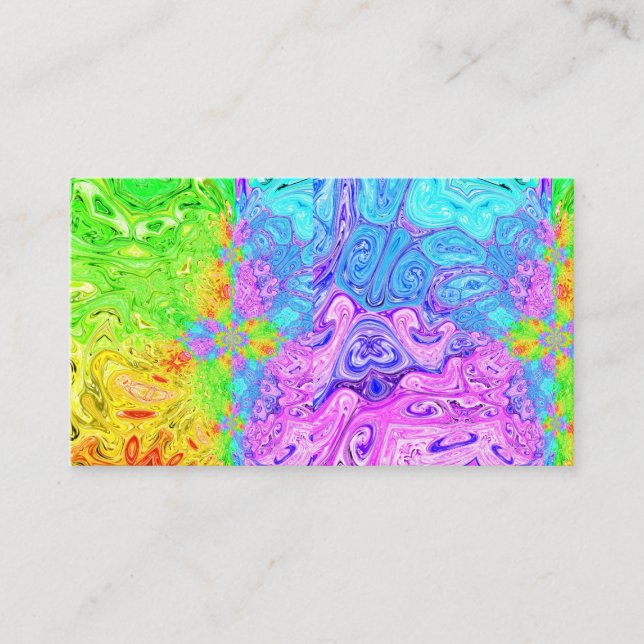 Rainbow Colorful Paint Splatter Fun Print Business Card (Front)