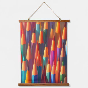 Rainbow Colorful Pencil Palette Watercolor Hanging Tapestry