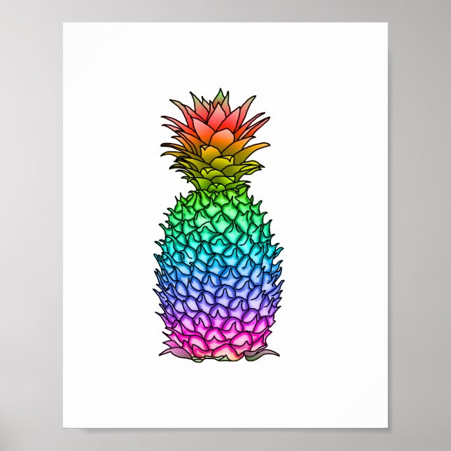 Rainbow Colorful Pineapple Poster (Front)