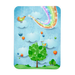 Rainbow colors and tree magnet
