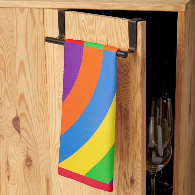 RAINBOW COLORS BRIGHT BIG SHARP TEA TOWEL (Thirds Fold)