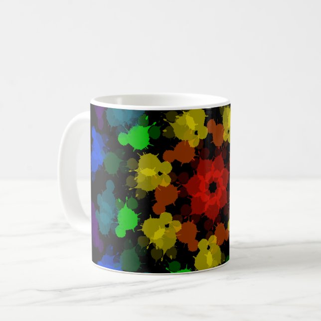 Rainbow colors flower coffee mug (Front Left)