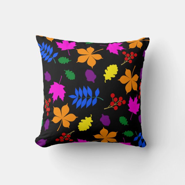 Rainbow Colors of Autumn Throw Cushion (Front)