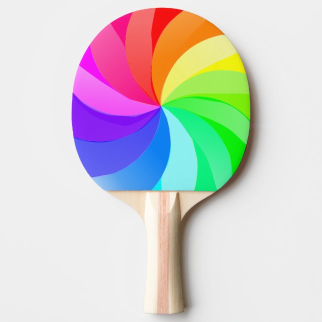 Rainbow Colors Ping Pong Paddle (Front)