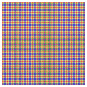 Rainbow Colors Plaid Tartan Pattern Fabric