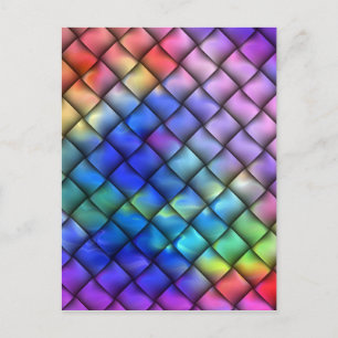 Rainbow Colour Basket Weave Postcard
