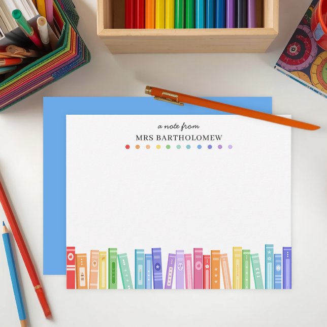Rainbow Colour Books Custom School Teacher's Card (Creator Uploaded)