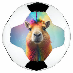 Rainbow Colour Capybara Unicorn, Soccer Ball